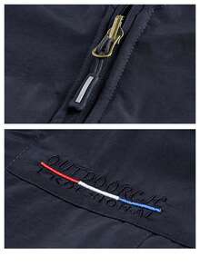 男士轻便背心，多口袋拉链尼龙无袖夹克，适合户外、钓鱼、摄影、休闲、运动，四季皆宜 - 寶藍色 - 查看 4