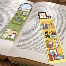 Cat World Bookmark Card Reading Laptop Luggage Waterproof Graduation Students Graffiti Stationery Pages Bookmarks - Multicolor - View 6
