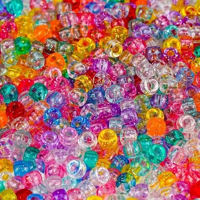 200/100PCS/PACK Acrylic Large Hole Barrel Beads, Solid Color Loose Beads, Pony Beads DIY Handmade Beading Accessories For King's Day