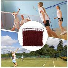 1pc Portable Foldable Badminton Net, Red Nylon Tennis And Volleyball Net, Easy To Install, Suitable For Indoor/Outdoor Use, Without Stand, For Home Entertainment, Sports, Fitness, Competition - Multicolor - View 6