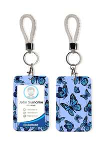 1pc Butterfly Print Fashion Personalized Cartoon Pull-Tab Card Holder Keychain Bag Pendant, Student Wristband Card Holder, Ladies Wristband Card Holder, ID Bus Protection Case, Student Campus Card Protection Case - Multicolor - View 12
