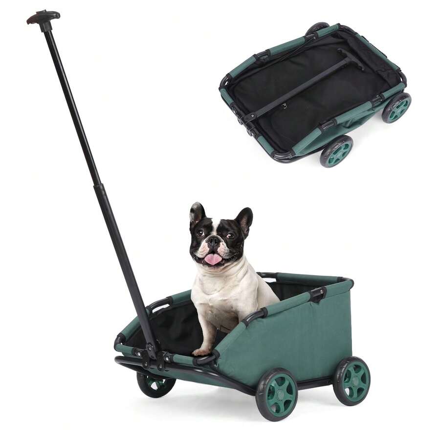 Wedyvko Pet Stroller For Small Dogs, Puppies, Cats, And Rabbits – Foldable With 45° Angled Design And 360° Rotating Handle – Comfortable Cushioned Seat, Restraint Strap, And Storage Bag – Perfect For Walks, Parks, And Outdoor Adventures