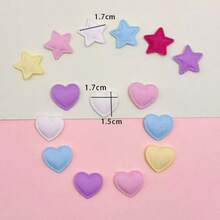 20/50 Pcs Multicolor Fabric Star/Heart /Cross/Angel Wing/Crown/Musical Note Patches, Suitable For Sewing Projects,DIY Crafts, Clothes, Hat Headdress, Bags, Jackets, Dresses ,Christmas And Party Decoration, Hair Clip Accessories And Handicrafts, Best For Christmas - Multicolor - View 4