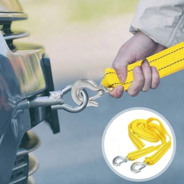 153.9-Inch Heavy-Duty Nylon Towing Rope - Ultra-Strong Emergency Vehicle Recovery Solution With High Tensile Strength, Durable, Water-Resistant, And Portable With Storage Bag