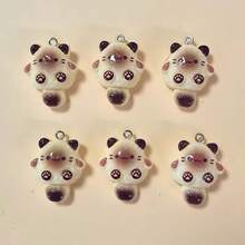 10/20个树脂可爱暹罗猫动物吊坠，适合DIY项链、手链、耳环、钥匙扣等饰品制作 - 彩色 - 查看 2