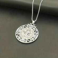 1pc Saint Benedict Medal Necklace Alloy Christian Sacramental Medal Catholic Gift For Men Women A-483d - 1pc - 查看 4