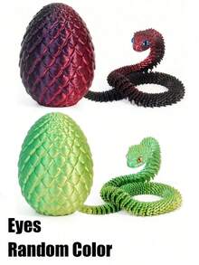 1/2/3/4/5件装新颖可动关节3D打印蛇形摆件，内含惊喜蛋，色彩缤纷，可作家居办公装饰桌面摆件，适用于各种房间装饰，可作雕像、桌面摆件、解压玩具、减压玩具，也是复活节、万圣节、圣诞节、感恩节、派对礼品的理想之选。 - 彩色 - 查看 25