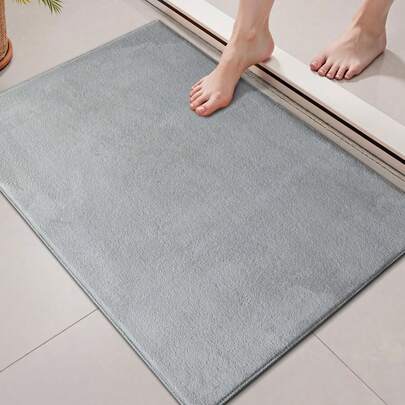 1 件秋冬新款珊瑚绒浴室垫 | 现代北欧简约纯色浴室地毯 | 面料柔软，脚感舒适，易于清洁，可机洗家居装饰地毯 | 适用于卧室、浴室、玄关、浴缸 | 四季皆宜 | 为家居装饰增添质感和风格，非常适合情人节、圣诞节