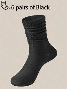 3 Pairs/6 Pairs/10pairs/20 Pairs Of Autumn And Winter Pile Socks, Open Knitted Socks, Open Socks, Men's Tight Middle Tube Socks, Tight Long Socks, Fall - Multicolor - View 14