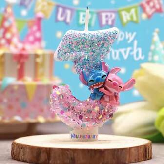 Cartoon Stitch 0-9 Digital Birthday Candles Children's Party Cake Plugin Birthday Anniversary Cake Decoration Supplies Gifts