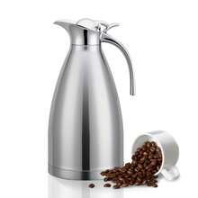 Jarra Térmica para Café 2L Cafetera Térmica Acero Inoxidable, Jarra aislada al vacío con Tapa Hermética y Asa Anti-quemadura,Apto para hogares y restaurantes - Plateado - Ver 9