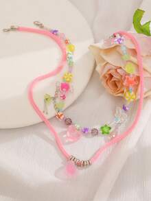 1件天然石项链，图案随意，心形吊坠，水晶，玫瑰石英，心形，精致奢华女士项链。由于宝石的天然特性，可能存在色差。 - 愛心 - 查看 20