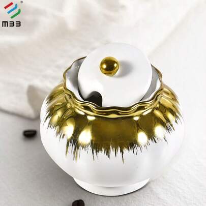 Ursword 1 Set Sugar Bowl With Lid,Sugar Container For Coffee Bar,Sugar Bowls For Countertop, Sugar Jar Sugar Dispenser Bowl, Modern Kitchen Decor Sugar Bowl With Lid And Spoon, Ceramic Sugar Bowl, 9oz Sugar Jar For Coffee Bar, Salt Box Sugar Containers For Seasoning, Spice, Sauce, Elegant Decor For Kitchen Countertop