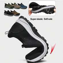 Zapatos ortopédicos Impermeables y Transpirables para Hombre: Zapatillas de Senderismo cómodas y sin Cordones para Exteriores, con Soporte para el Arco, Antideslizantes y Ligeras - Azul - Ver 12