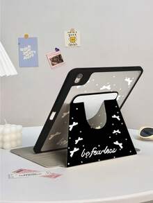 قطعة واحدة، غطاء لوحي دوار مطبوع بنمط الفيونكة ذو نقاط بيضاء مطبوعة على الوجهين، غطاء خلفي شفاف مقاوم للانحناء، مناسب لأجهزة iPad 10/9/11 لعام 2025، يدعم الإيقاظ/السكون التلقائي، دعم متعدد الزوايا، مع فتحة للقلم، إكسسوار غطاء واقي أساسي للمكتب والدراسة، غطاء واقي غير مغناطيسي.