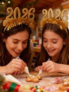 1/3/4 件 2026 圣诞头带发饰，甜美头饰，适合女士节日装扮，完美的圣诞礼物 - 彩色 - 查看 2