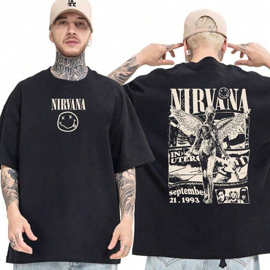 In Utero Album Rock Band Shirt Basic And Oversized Unisex T-Shirt - màu đen - Xem 1