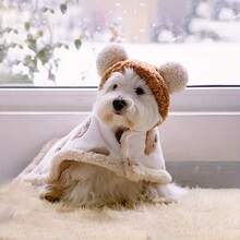 Pet Autumn/Winter Apparel, Korean Style Cute Cat & Dog Clothes, Blanket, Pajamas, Dog Robe, Cat & Dog Cloak Suitable For Cats And Small/Medium/Large Dogs - Khaki - View 9