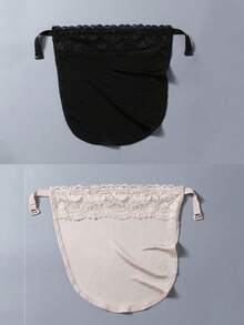 1pc New Premium Strapless And Anti-Lightning Monodeluxe Silk Camisole With Lace Edges And Mock Collar