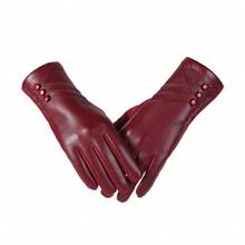 1 Pair Women's PU Leather Gloves, Winter Outdoor Touchscreen Riding Gloves With Thermal Lined, High-End Windproof Gloves, Solid Color PU Leather Gloves - Multicolor - View 13