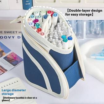 1pc Extra Large Capacity Pencil Case/Holder, Expandable Desk Organizer Bag Can Hold Up To 50 Pens, Unique Design Pencil Box, Portable Pen Holder, Back To School & Office Supplies, Christmas & New Year Gift For Friends And Family