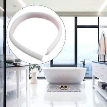 Waterstop - Tira de ducha para umbral de agua, autoadhesiva, silicona, impermeable, barrera para baño y cocina (blanco, 100 cm) - blanco 50cm - Ver 3