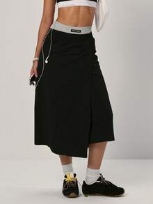 PinkTip 1 Set Damen modische einfarbige Skorts - Lässiger Alltagsrock - Minimalistische Skorts - Sportbekleidung