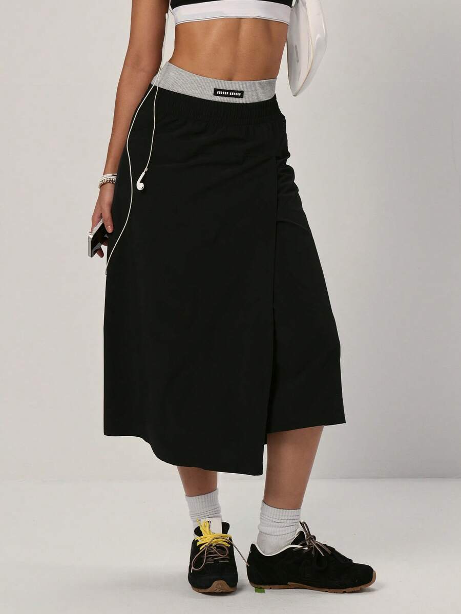 PinkTip 1 Set Damen modische einfarbige Skorts - Lässiger Alltagsrock - Minimalistische Skorts - Sportbekleidung