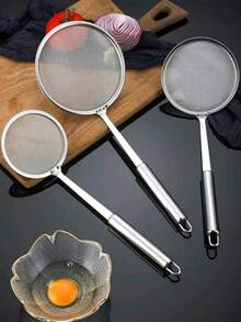 1个带手柄不锈钢网筛，银色厨房漏勺 - 彩色 - 查看 11