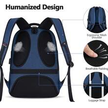 UKEIN 1PC Bagsure Travel Laptop Backpack, Business Water Resistant Laptop Backpack With USB Charging Port, College Bag For Men & Women - Màu xanh lam - Xem 7