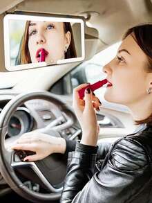 Rechargeable Car Sun Visor Vanity Mirror With Light, 3 Dimmable Modes & Touch Control, Universal Makeup Mirror For Car Truck SUV. - A款 - 查看 1