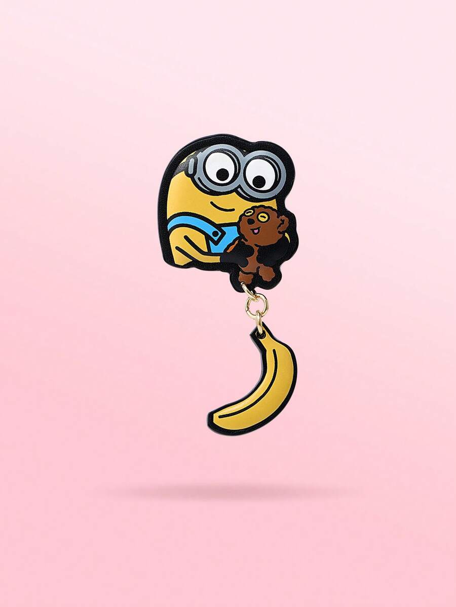 Niedlicher Minions-Taschenanhänger aus Leder, Cartoon-Charm, Handtaschenanhänger, Taschenanhänger, Zubehör für Handtasche, Rucksack