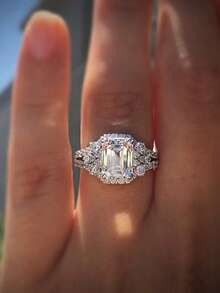 1 PC Gorgeous 925 Sterling Silver Cubic Zirconia Rings Wedding Jewelry For Women Fine Jewelry