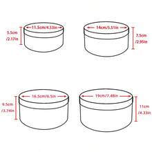 4pcs/Set Vintage Brown Round Christmas Element Storage Boxes, Christmas Tree & Gift Print, Multi-Layer Stackable, Gift Packaging Boxes - Brown - View 5