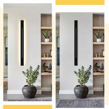 30CM/60CM/100CM LED 壁灯 - 现代黑色室内壁灯，适用于走廊、楼梯和卧室，31W 暖白光照明 - 黑色 - 查看 6