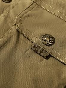 Autumn/Winter New Men's Long Sleeve Jacket, Lapel Casual Fashion Versatile Jacket, Multi-Pocket Military Green Button Jacket, Retro Jacket