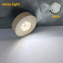 Round Regular 3AAA Battery Box/Crystal Solid Wood Luminous Base Diffusion Board DIY Resin Night Light Small Wine Bottle Ornament LED Small Night Lamp Seat Christmas Halloween New Year's Day Indoor Festival Party Atmosphere Decoration - 8CM - View 12