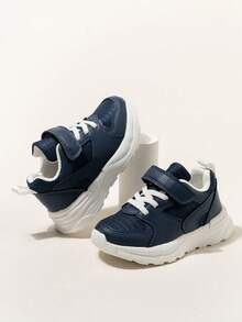 1 Pair Navy Blue Original Design Simple Style Children's Sports Shoes, Casual Shoes With Lightweight & Durable Soles - Navy Blue - View 2