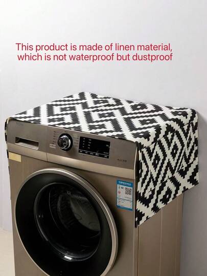 这款几何图案洗衣机防尘罩可以有效防止灰尘和污渍。它采用聚酯纤维制成，虽然不防水，但可以防止灰尘和污渍。此外，它还是一款装饰性防尘罩，易于使用和清洁，适合厨房装饰、母亲节礼物、卧室装饰、花园装饰、夏季、海滩、旅行必备、房间装饰、软萌玩具、毕业季等场合。
