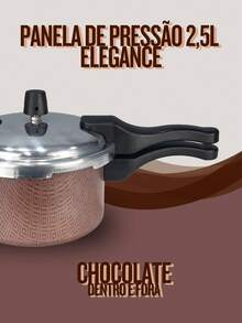 2.5 Liter Pressure Cooker External Closure Non-Stick Non-Stick Resistant Enhance Your Christmas - Marrón Chocolate - Ver 1