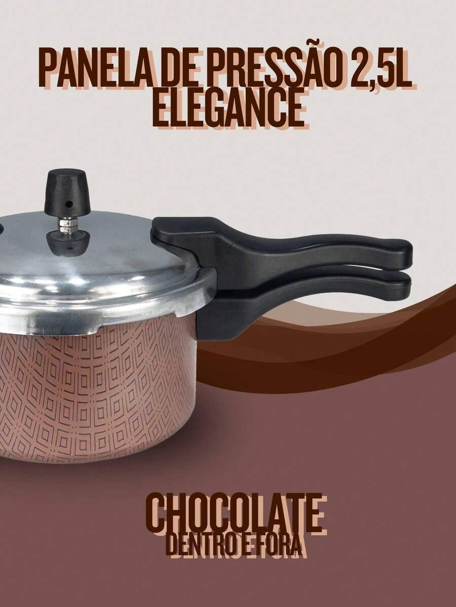 2.5 Liter Pressure Cooker External Closure Non-Stick Non-Stick Resistant Enhance Your Christmas - Marrón Chocolate - Ver 1