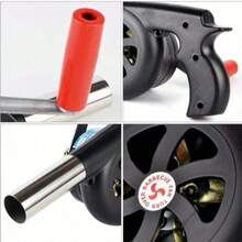 1 pza de Soplador de Aire para Barbacoas, Asados, Actividades al Aire Libre,  Soplador de Aire Manual, Soplador Manual de Carbón y Leña – Para Asados y Fogatas, Soplador de Aire multifuncional, - Negro - Ver 3