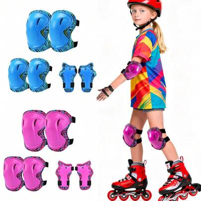 Knee Pads For Kids Protective Gear Set With Knee Pads Elbow Pads And Wrist Guards Ideal For Girls Boys Skating Skateboard Scooter Bike