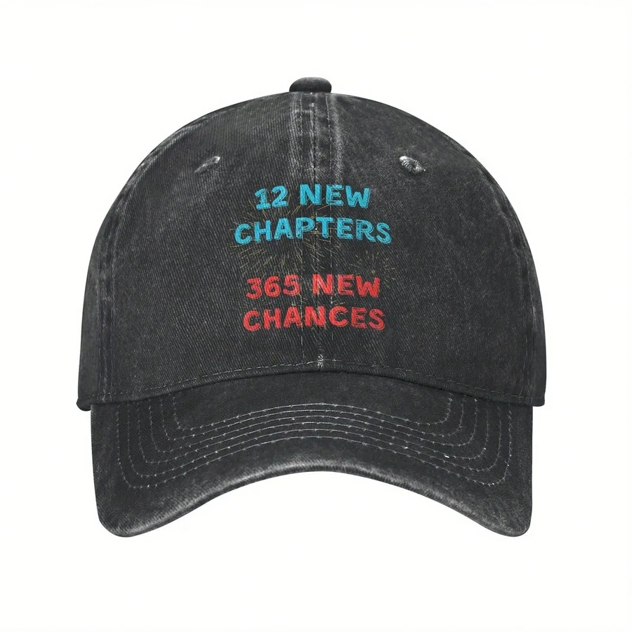 New Year 12 New Chapters 365 Opportunities Inspirational Fun Baseball Cap Men And Women Running Hippie Baseball Cap - Khaki - View 1