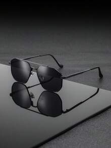 1 Pair Men's Metal Frame Round Business Style Glasses, Simple Yet Elegant, Suitable For Commuting, Business Travel, Industry Conferences - Multicolor - View 4