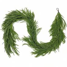 Künstlicher Weihnachts-Norfolk-Kiefern-Kranz, Weiche Gummi-Textur Zypressengirlande, Kiefernnadeln - Verschiedenfarbig - Übersicht 14