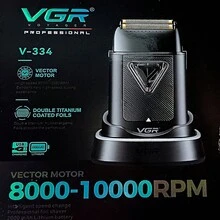 VGR Barber Shaver Professional Shaver 9000 RPM Trimmer Electric High Power Beard Shaver Reciprocating Charging Base Men's Shaver V-334