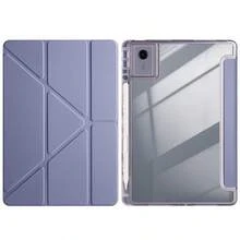 适用于小新Pad Pro 11 2025的保护套，超薄防弯折防压平板电脑保护套，适用于小新11 2025，11英寸透明亚克力后盖，Y型多折叠多角度设计，内置笔槽，方便收纳 - 變形 - 查看 11