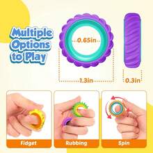 NewFidget Toys Party Favors For Kids: 12 Pack Spinner Rings Bulk - Treasure Box Stress Toys For Teacher Classroom Prizes - Christmas Stocking Stuffers Bulk For Birthday Party GiftsBirthday Gift Ages 1-3 - 1 - Xem 4
