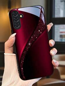 A Simple, Premium Glitter-Trimmed Curved Glass Phone Case. Suitable For IPhone 17, 16, 15, 14, 13, 12, 11, Pro Max Plus, And Galaxy 25/24/23/22/21/ULTRA/PLUS/FE/Able-Pri71/56/55/54/53/52/36/35/34/26/25/23/16/15/14/13/06. Tailor-Made Phone Case For Fashionable Perfection. - 彩色 - 查看 2